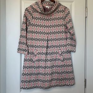 Cowl neck sweater dress